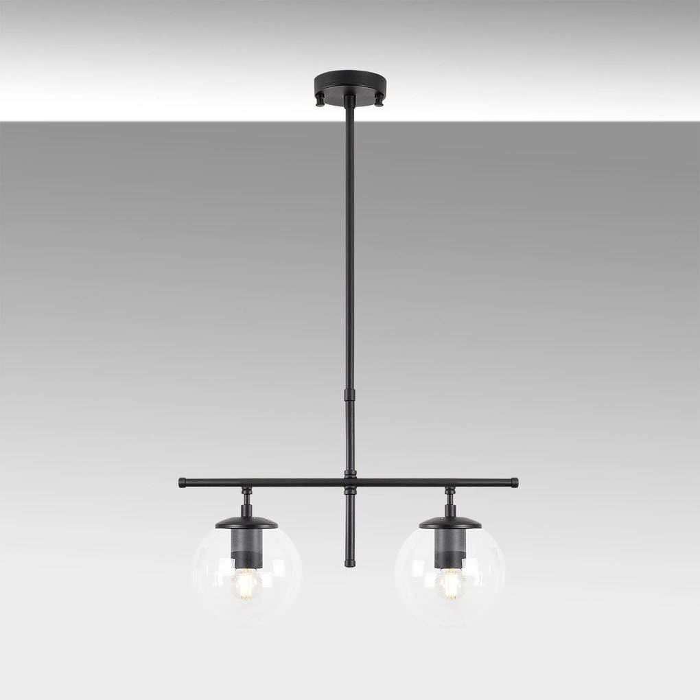 Candeeiro de Teto Roe – Preto – 52 x 15 x 36-76 cm