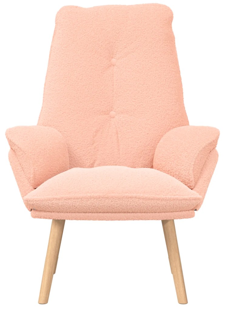Poltrona Relaxante Rosa em Tecido Estilo Lã