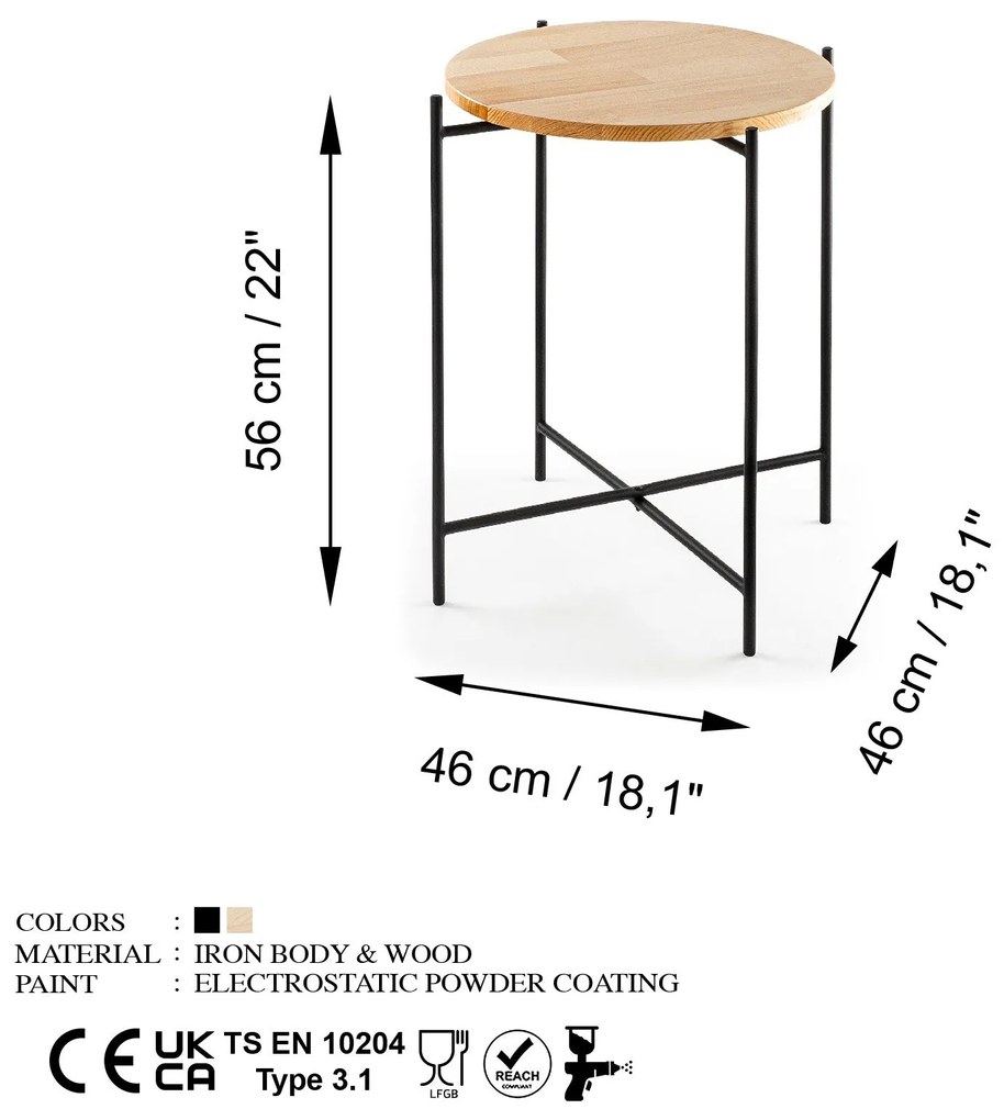 Mesa de Centro Shb-004 – Preto Natural – 46x56x46 cm | Tribo Home