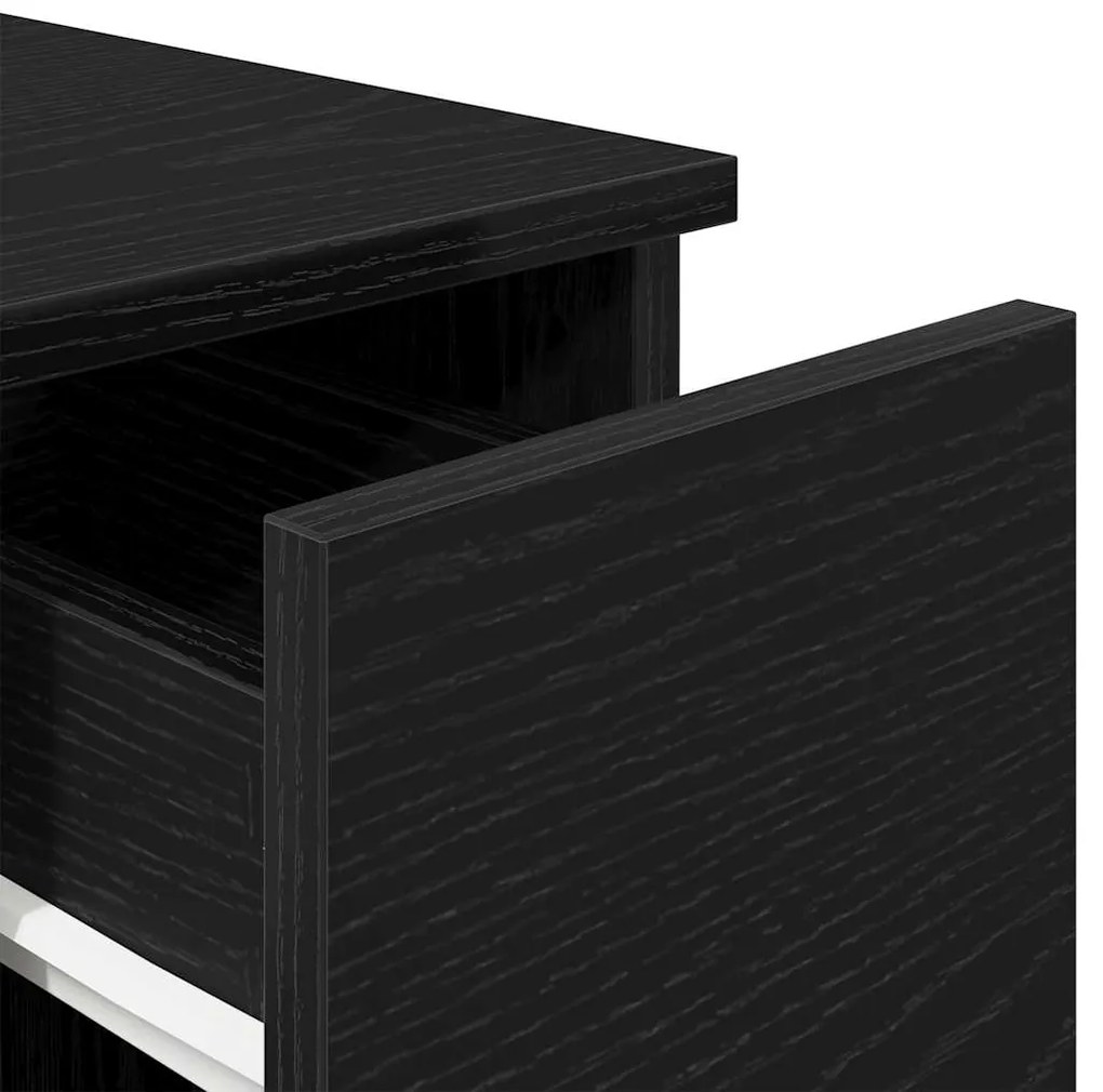 Mesa de cabeceira com gaveta 20x36x60 cm carvalho preto