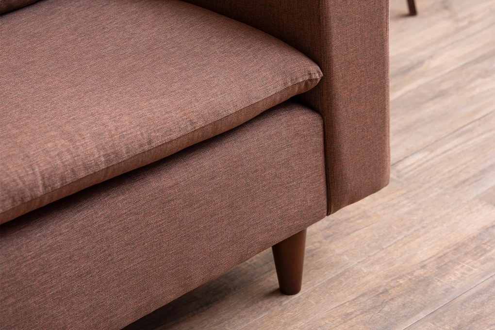Sofá de 2 Lugares Pafu Lungo — Castanho - 180x52x75 cm - Design Modern