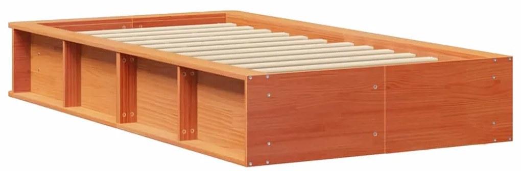 Estrutura da Cama Castanho-mel 90 x 190 cm Madeira maciça