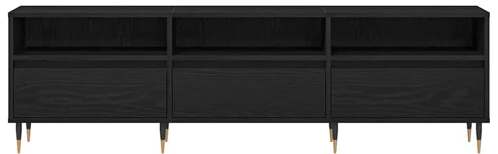 Armário para TV vidaXL Preto Carvalho 150x30x44,5 cm Madeira Reestrutu
