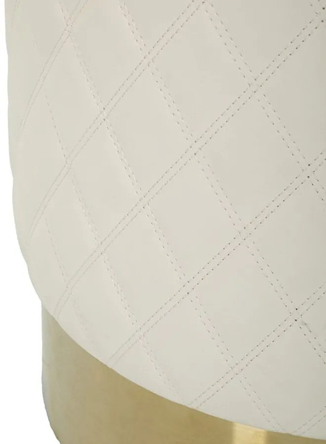 BANCO REDONDO SHARON Ø36X39 CM BRANCO E DOURADO