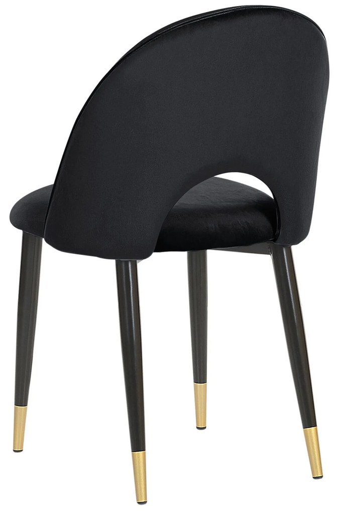 Conjunto de 2 cadeiras de jantar em veludo preto MAGALIA Beliani
