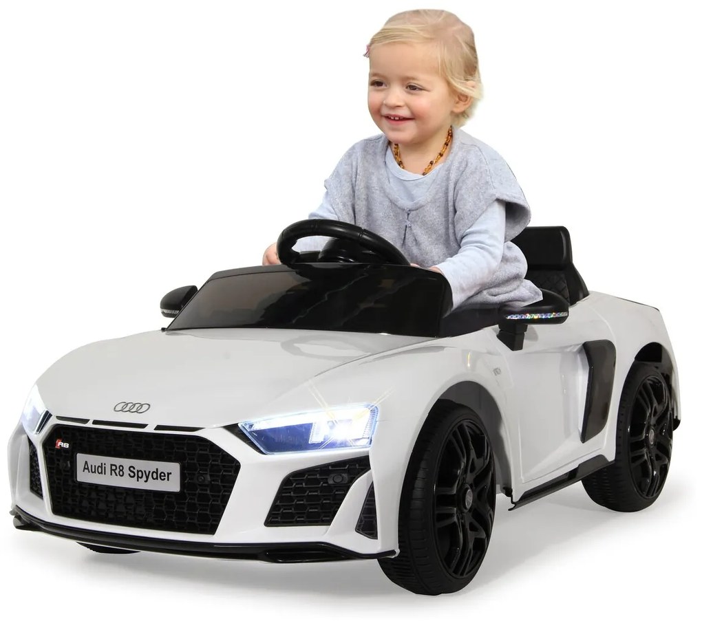 Carro elétrico infantil 12V Audi R8 Spyder V10 performance quattro branco