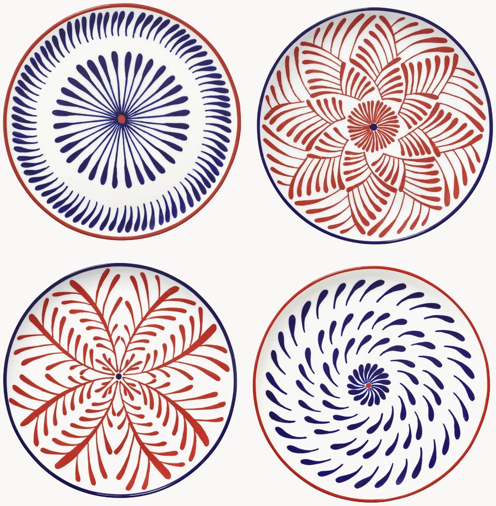 Pratos de pequeno-almoço com acabamento artesanal Bazaar, conjunto de 4