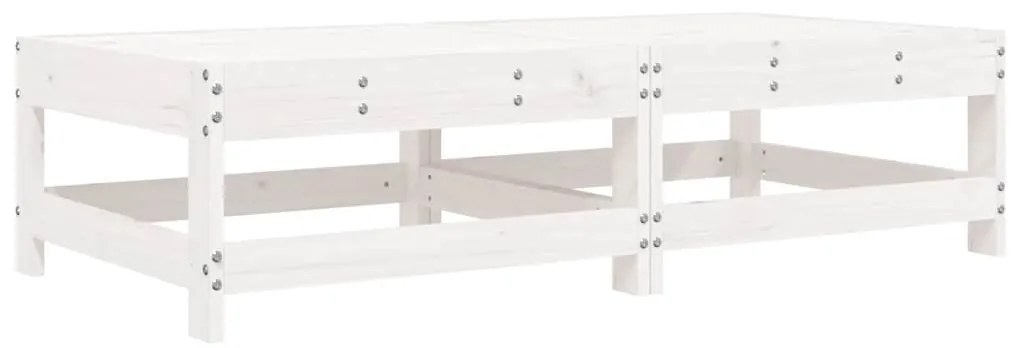 Apoios de pés p/ jardim c/ almofadões 2 pcs pinho maciço branco