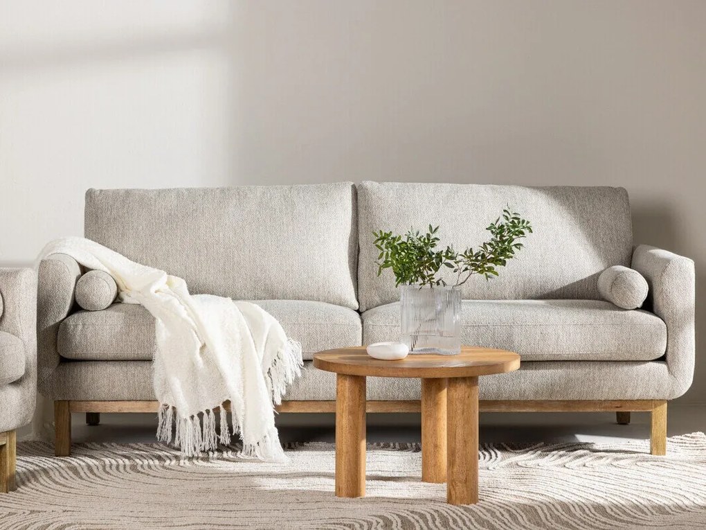 Sofá Dallas 4516, Bege, Madeira clara, 214x88x90cm, 51 kg, Tecido, Pernas: Madeira, Madeira: Borracha