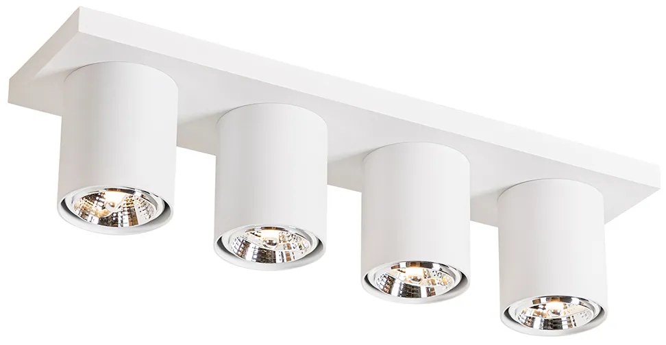 Candeeiro de teto moderno branco 4 luzes - Tubo Moderno
