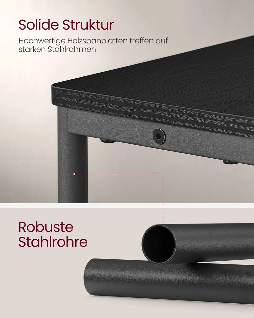 Mesa de cabeçeira ou Mesa de apoio, com 1 tomada e 2 portas USB e 3 prateleiras estreitas 18 x 45 x 58 cm Preto