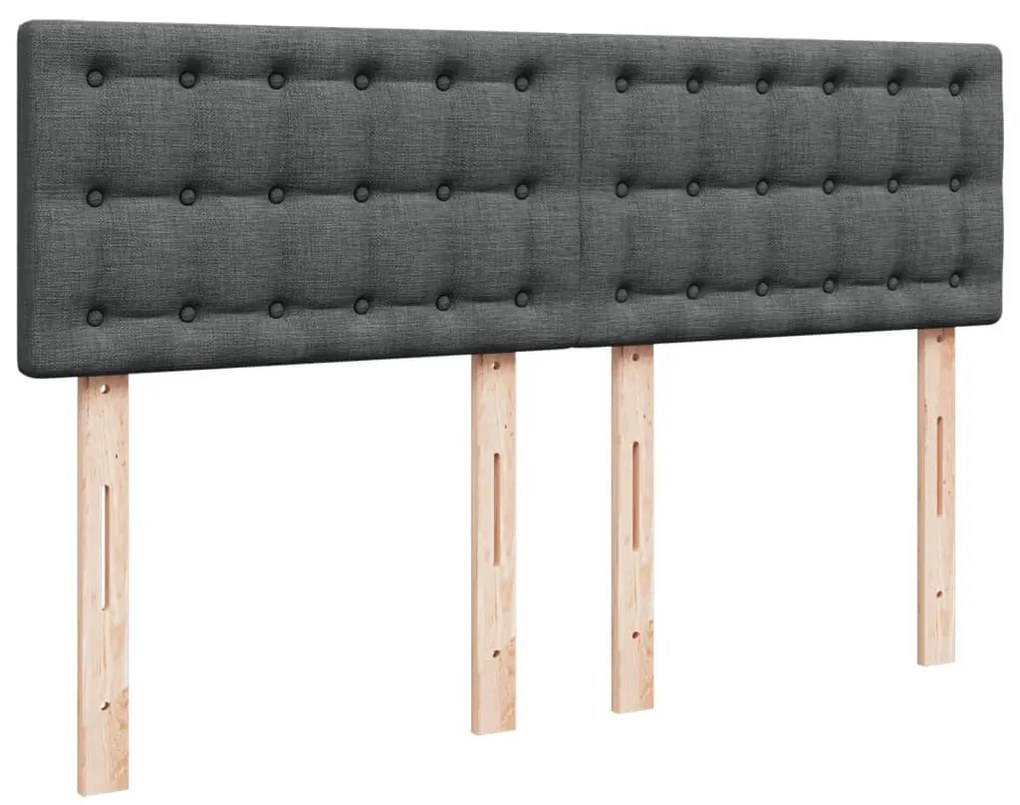 Cama com molas/colchão 140x200 cm tecido cinzento-escuro