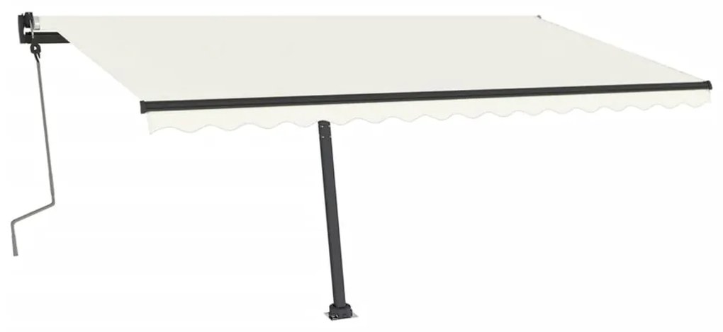 Toldo retrátil manual com LED 400x350 cm cor creme