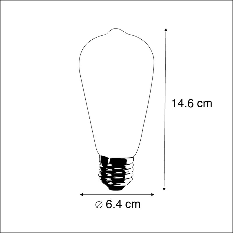 Conjunto de 3 lâmpadas LED E27 ST64 Douradas com sensor crepuscular 4W 400lm 2200K
