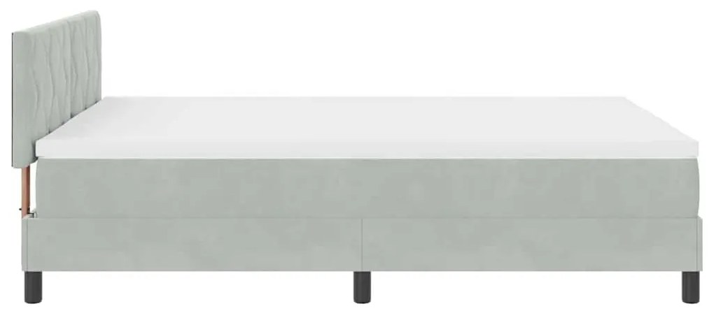 Cama Box com Colchão vidaXL Cinza Claro 160x200 cm Veludo