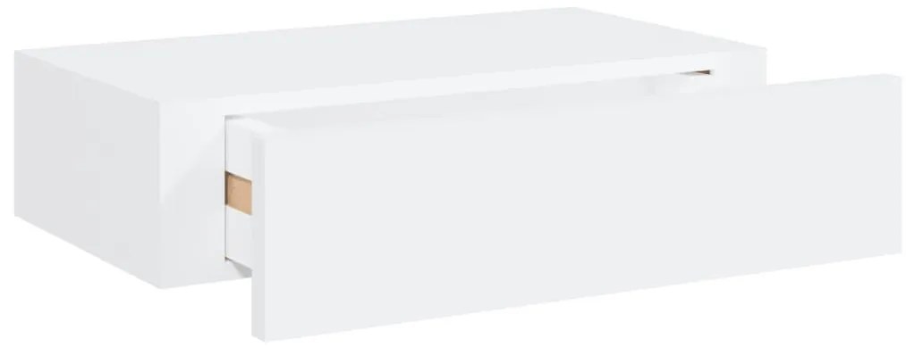 Prateleira de parede com gaveta MDF 40x23,5x10 cm branco