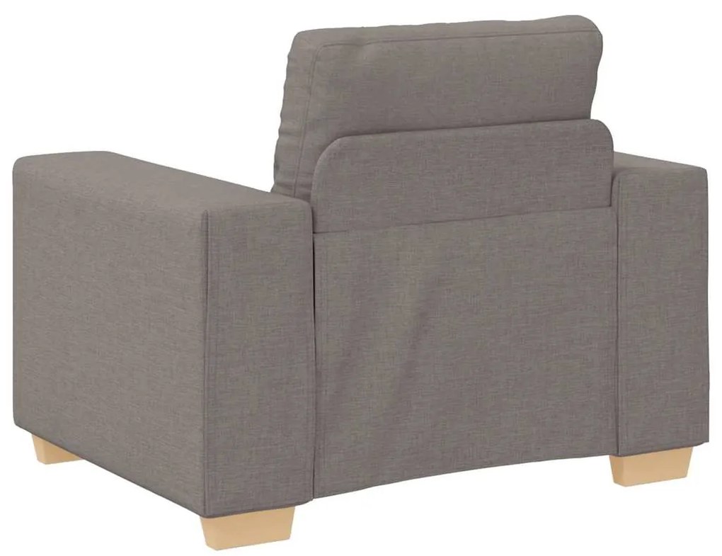 Conjunto de Sofá de 3 Peças com Almofadas em Tecido Taupe