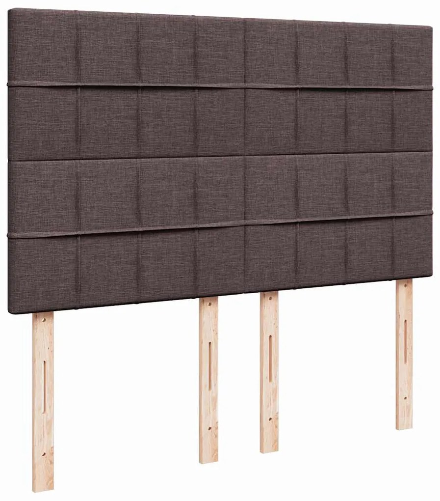 Cama com molas/colchão 160x200 cm tecido castanho-escuro