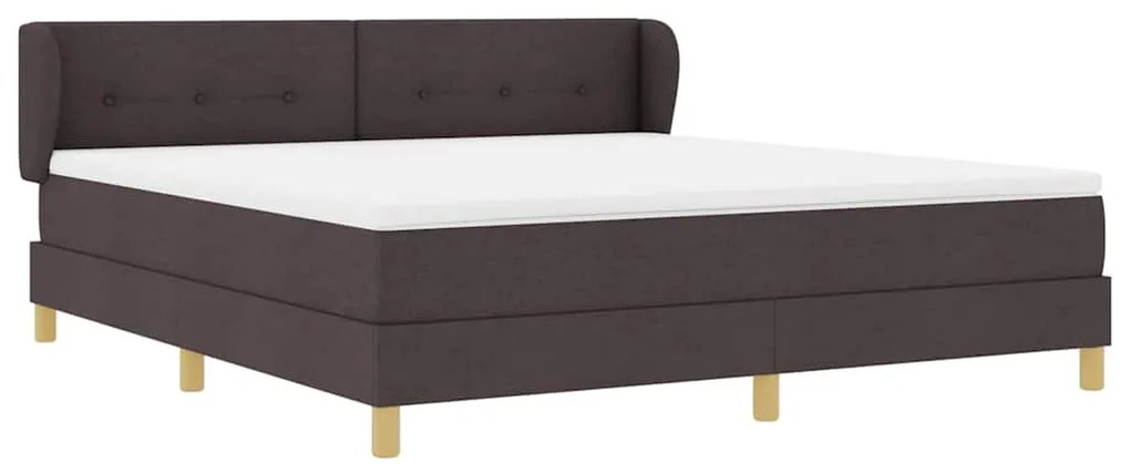 Cama Box Spring vidaXL com Colchão em Castanho Escuro, 180x200 cm de T