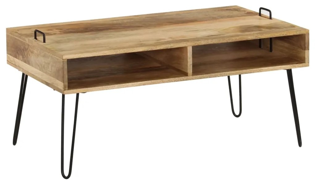 Mesa de centro em madeira de mangueira maciça 100x60x45 cm