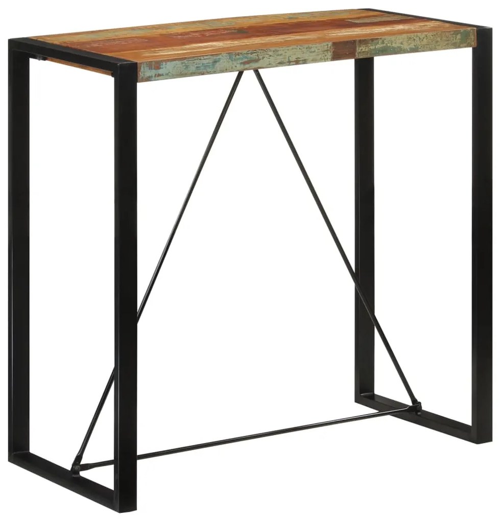 Mesa de bar 110x55x110 cm madeira recuperada maciça