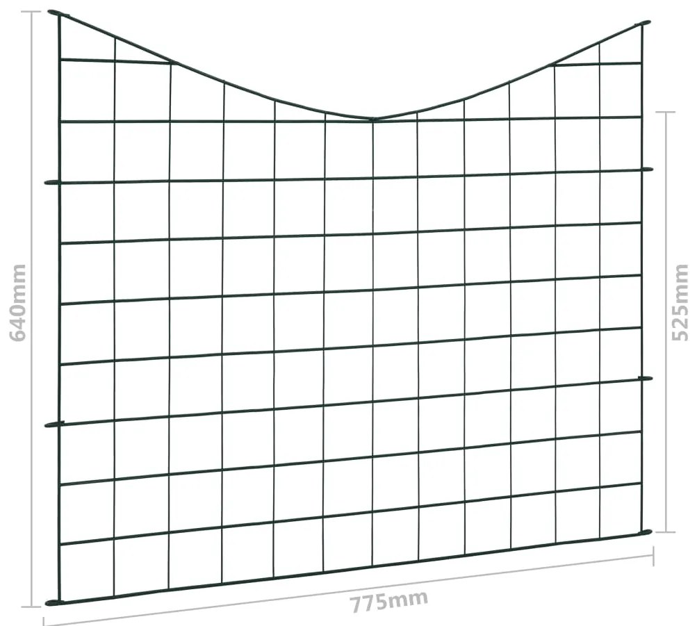 Conj. painéis vedação p/ jardim arqueado baixo 77,5x64 cm verde