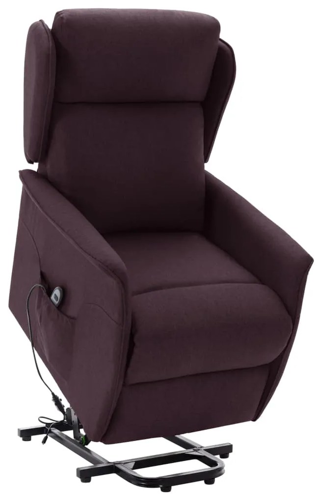 vidaXL Poltrona elevatória tecido roxo