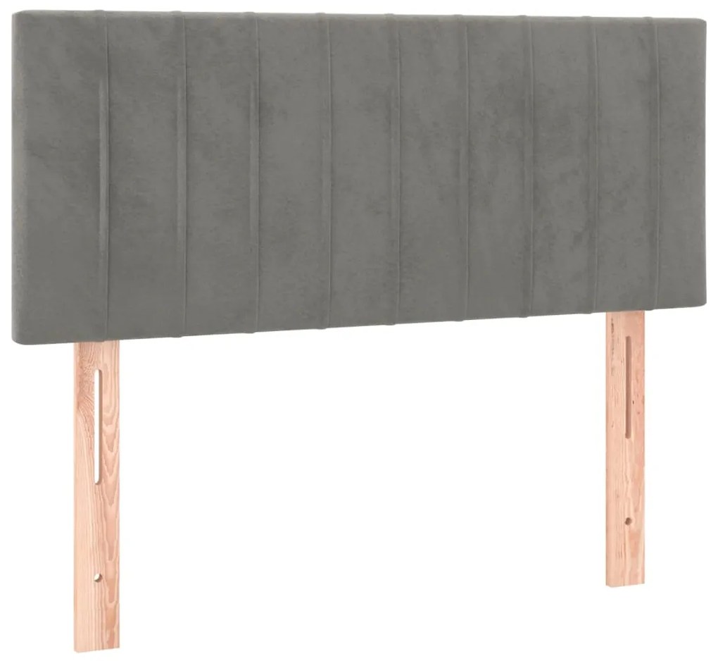 Cabeceira de cama c/ luzes LED veludo 80x5x78/88 cm cinza-claro