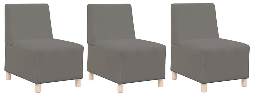Sofá Chiar 3 pcs Cinzento-claro 55 x 74 x 82 cm