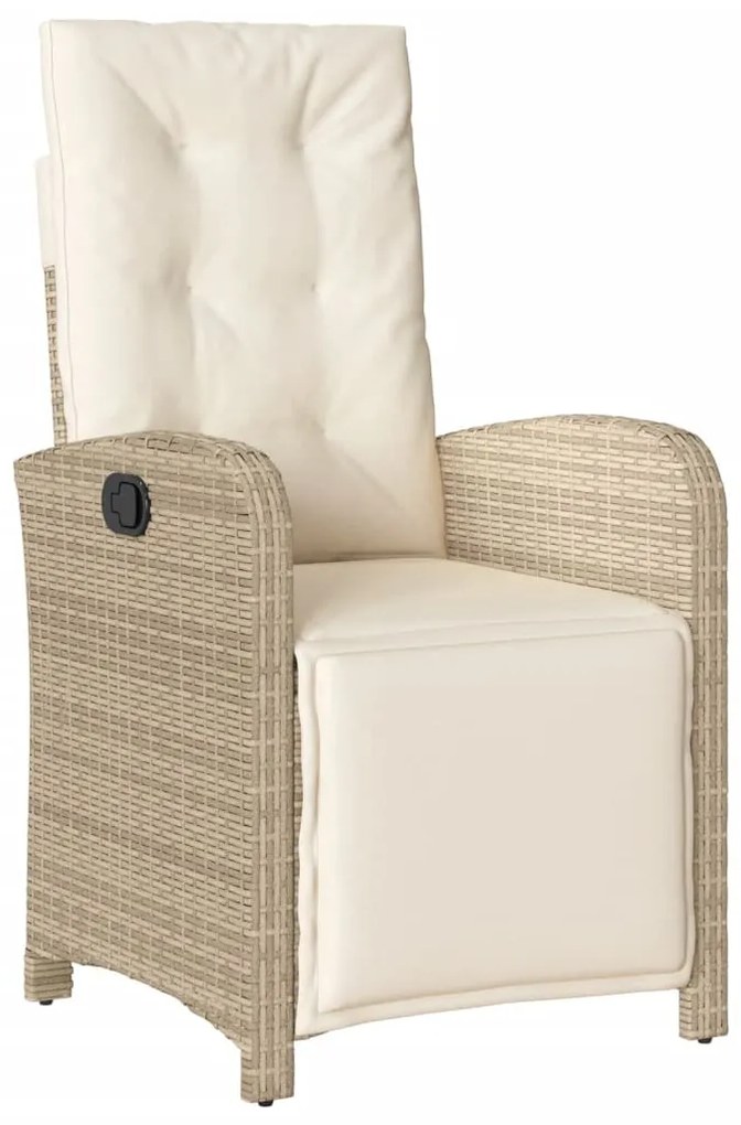 9 pcs conjunto de jantar p/ jardim com almofadões vime PE bege
