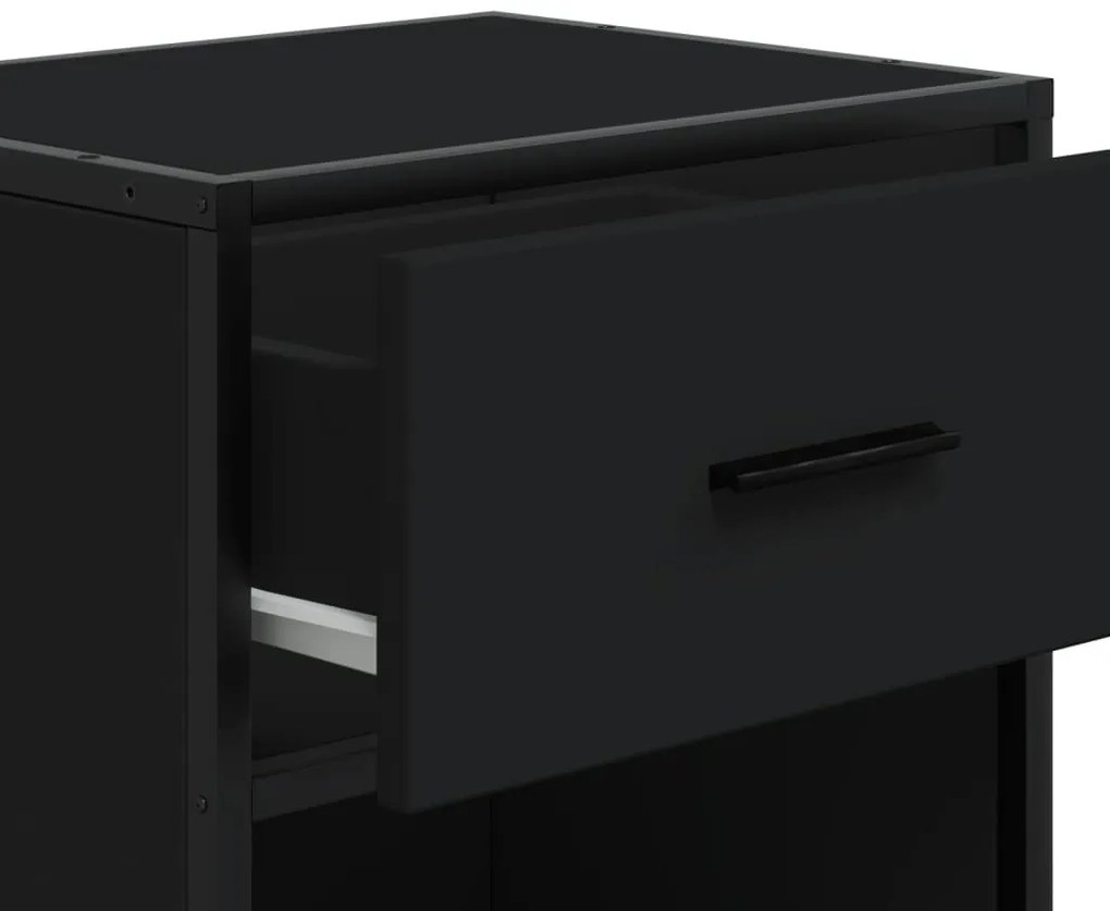 Mesa de cabeceira 40x31x50 cm derivados de madeira preto