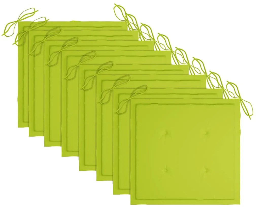 Cadeiras de jardim dobráveis 8 pcs c/ almofadões acácia maciça