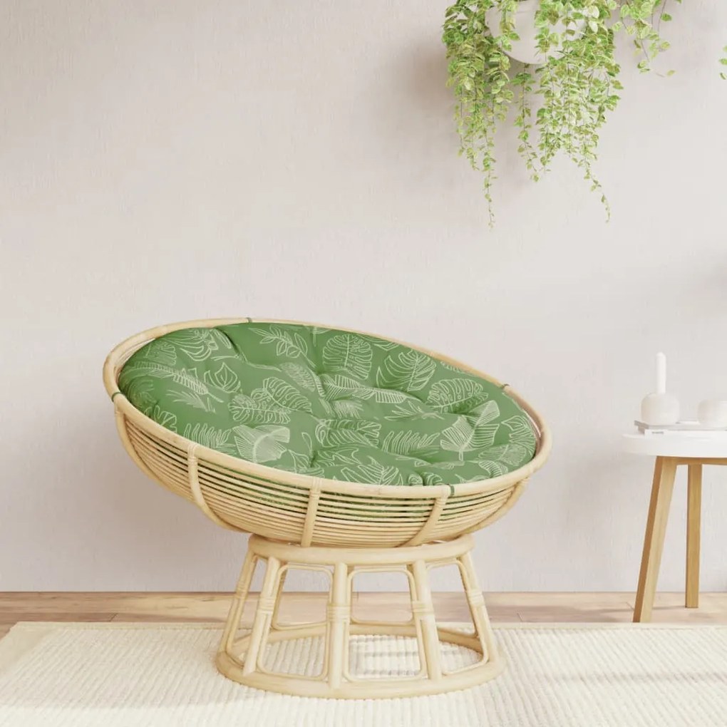 vidaXL Almofadão redondo Ø 100 x11 cm tecido oxford padrão folhas
