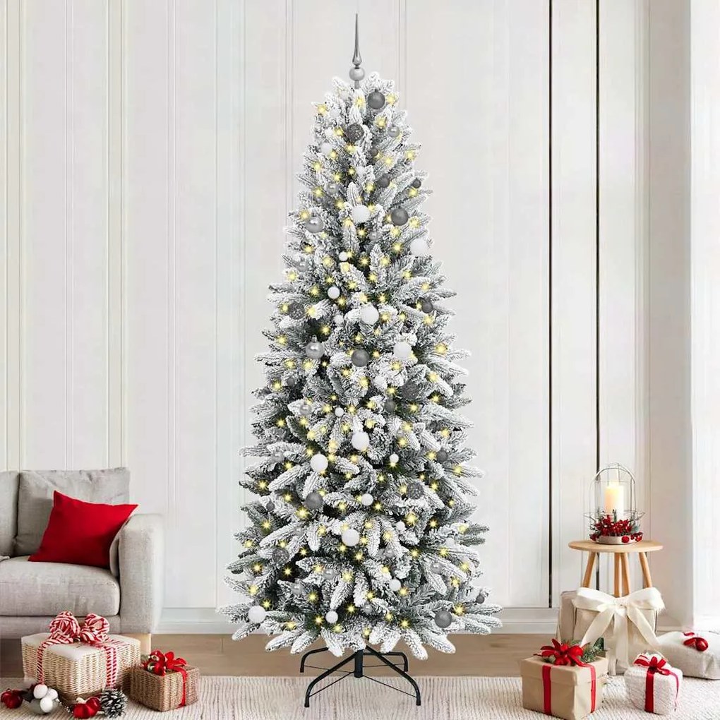 vidaXL Árvore de Natal Artificial com 300 LEDs Branco 240 cm