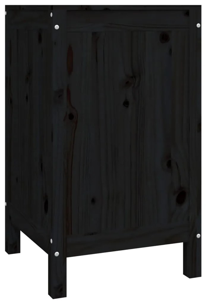 Caixa para roupa 44x44x76 cm madeira de pinho maciça preto