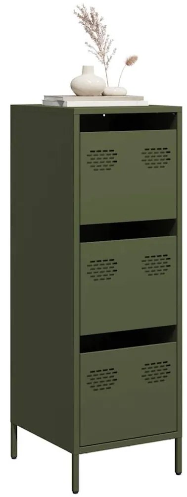 Aparador alto 39x35x103,5 cm aço verde azeitona