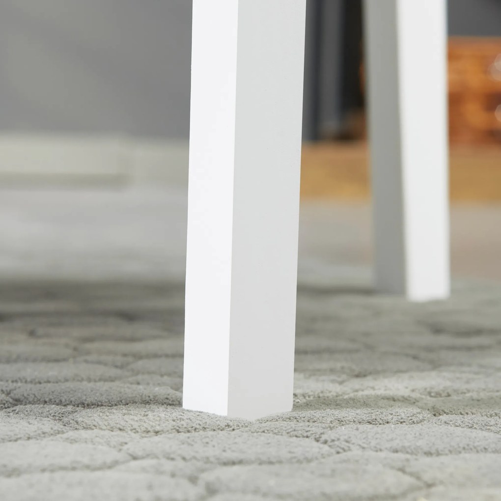 HOMCOM Conjunto de 2 Cadeiras de Sala de Jantar Cadeira de Cozinha com Encosto de Ripas Estrutura de Madeira de Pinho para Sala de Jantar Restaurante Carga Máxima 120 kg 41x46,5x85,5 cm Branco