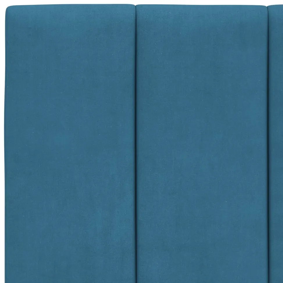Estrutura de cama c/ luzes LED 100x200 cm veludo azul