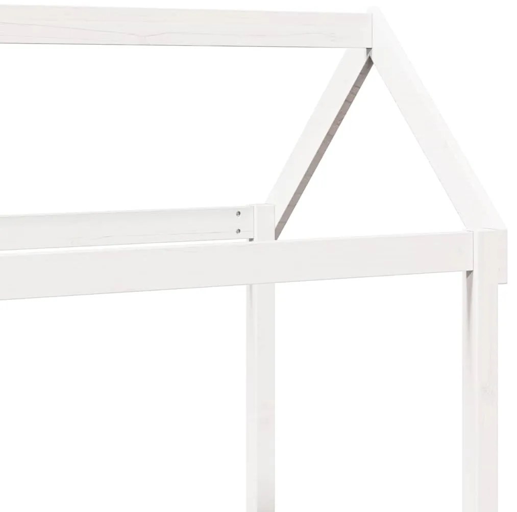Sofá-cama com telhado 80x200 cm madeira de pinho maciça branco