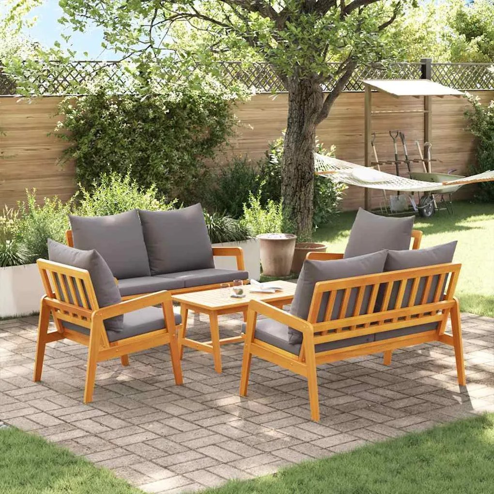 vidaXL Conjunto bistro 5 pcs Castanho Madeira Sólida de Acácia