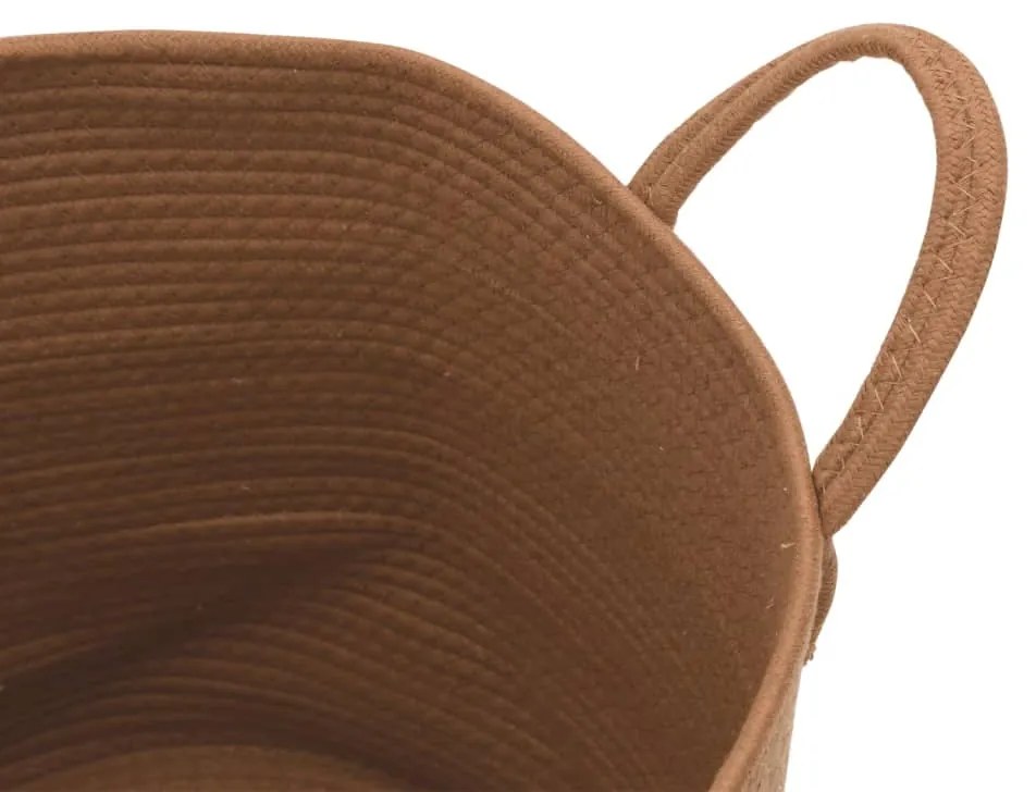 Cesto de arrumação Ø40x35 cm algodão castanho