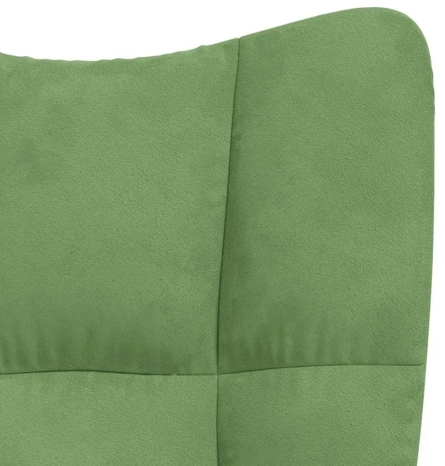 Cadeira de descanso com banco veludo verde-claro