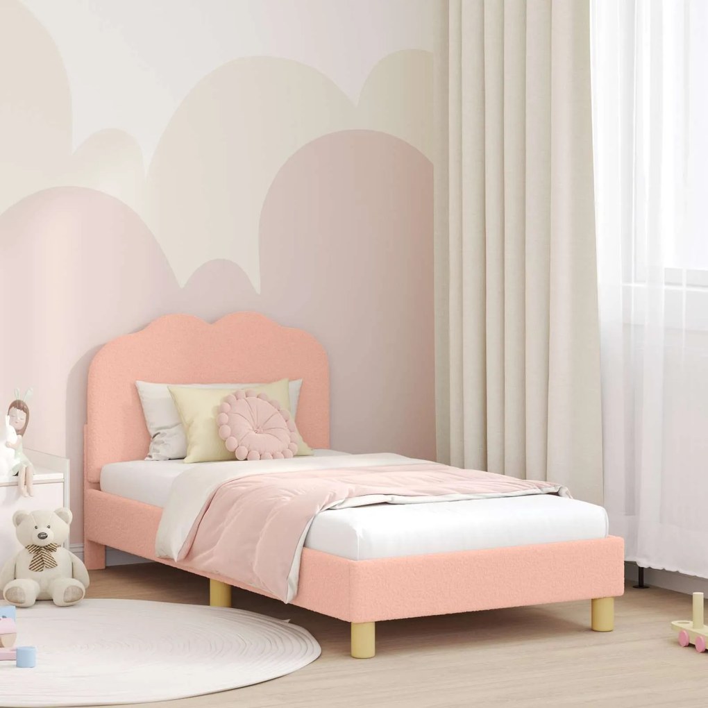 vidaXL Estrutura de Cama Infantil com Cabeceira Rosa 80 x 160 cm