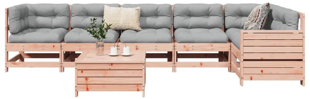 7 pcs conjunto sofás jardim madeira abeto-de-douglas