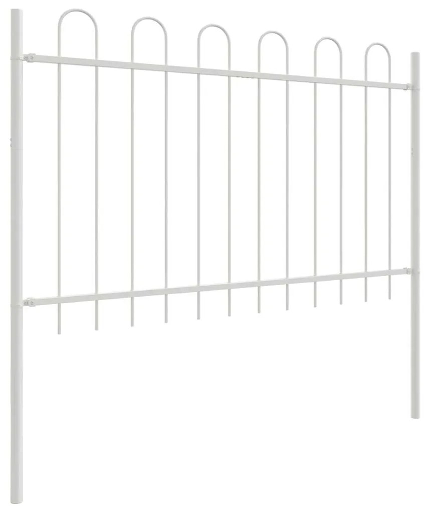 Cerca de Jardim com topo em arco - Branca - 13,6 x 1 m - Aço