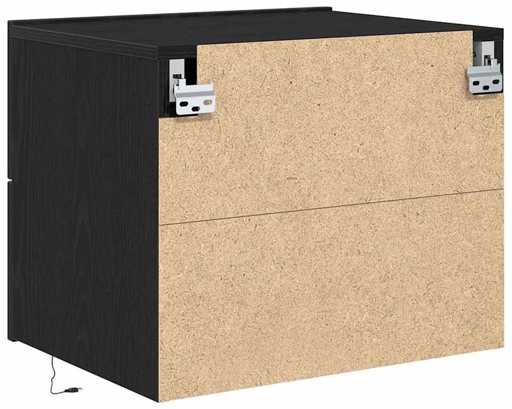 Guarda-roupa de cabeceira vidaXL com LED Montado na parede Carvalho Pr