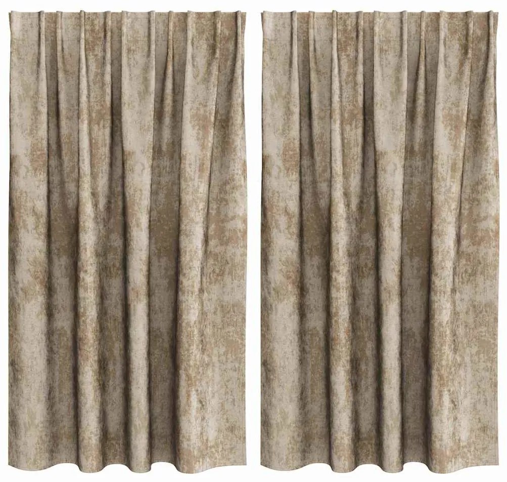 Cortinas de Veludo 2 peças com Ilhós Champagne 140x140 cm