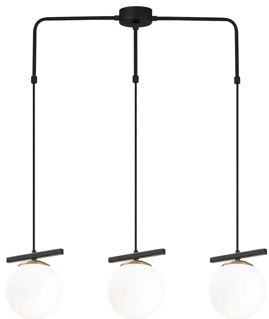 Chandelier Uzum – Branco/Preto – 81 x 15 cm