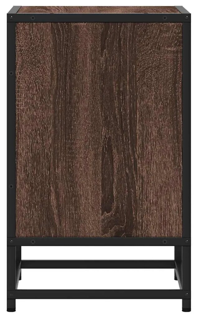 Mesa de cabeceira carvalho castanho 40x31x50 cm madeira e metal