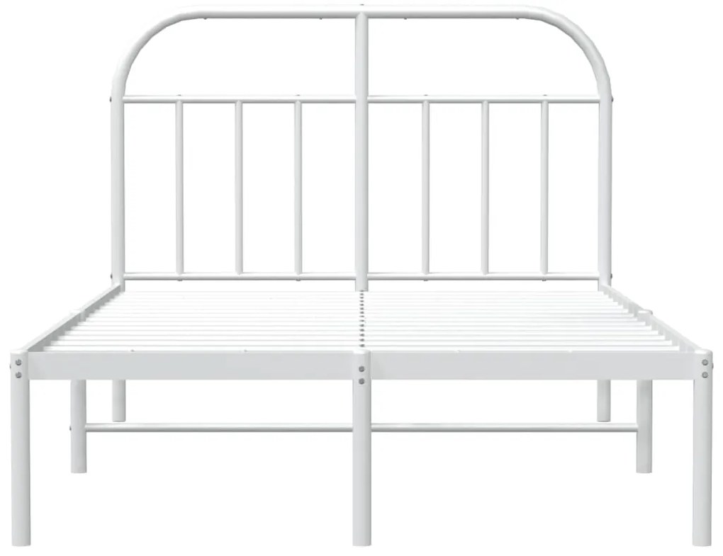 Estrutura de cama com cabeceira 120x190 cm metal branco